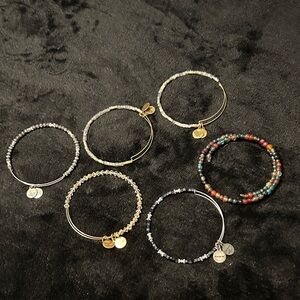 Alex and Ani beautiful Gold and Silver tone Beaded Bracelets Set